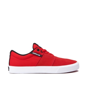 Supra Mens STACKS II VULC Risk Red/white Low Top Shoes | CA-53705